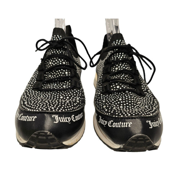 JUICY COUTURE Sneakers Womens Size 10 Bellamy Black Rhinestone Shoes Walking - Picture 7 of 12